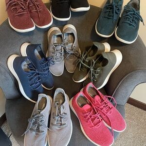 8 pair of women’s AllBirds Tree Runners in size 9!